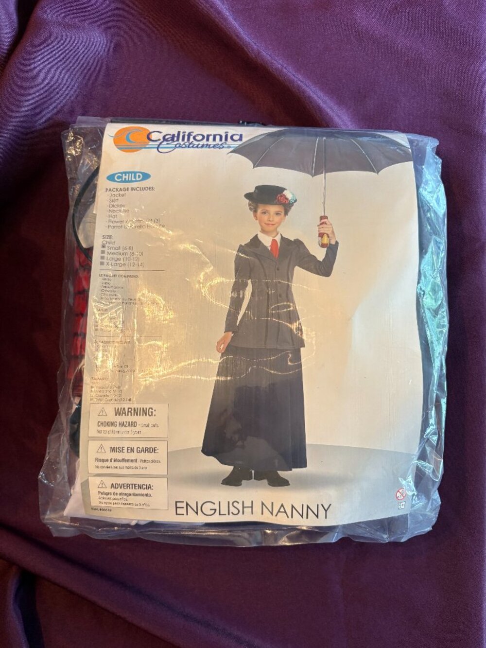 California Costumes English Nanny Mary Poppins Girls Costume Size Small 6-8 Comp